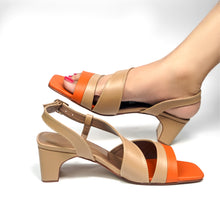 Double Strap classy Orange & Skin sandal